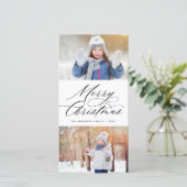 書道エレガント台本メリークリスマス2枚写真 シーズンカード (スタンド正面)