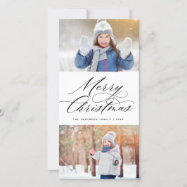 書道エレガント台本メリークリスマス2枚写真 シーズンカード