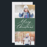 書道エレガント台本メリークリスマス2枚写真 シーズンカード<br><div class="desc">このカスタイリッシュードとモダンクリスマスの写エレガント真が2枚の写モダン真で書かれています。その逆は赤に落ちる雪模様。店を訪れて、もっとたくさんのホリデーカードを見てスタイリッシュくエレガントださい！</div>