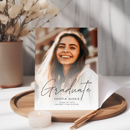 書道エレガント台本2枚の写真卒業 招待状