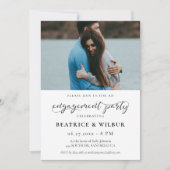 書道エレガント婚約パーティ写真 招待状 (正面)