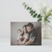 書道エレガント家族の休暇写真 ポストカード (スタンド正面)