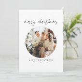 書道エレガント家族の写真クリスマスカード シーズンカード (スタンド正面)