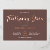 書道エレガント感謝祭ディナー 箔招待状 (正面)
