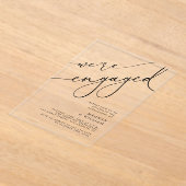 書道エレガント我々は婚約パーティだ婚約した アクリル招待状 (レイダウン)