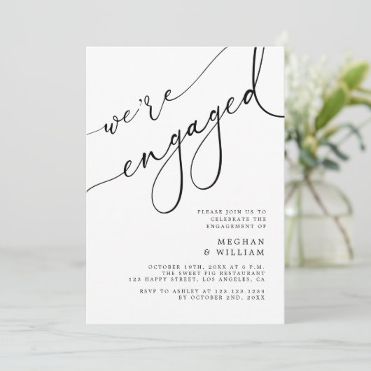 書道エレガント我々は婚約パーティだ婚約した 招待状 (スタンド正面)