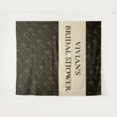 書道エレガント文字パターンブライダル背景 タペストリー (正面(横))