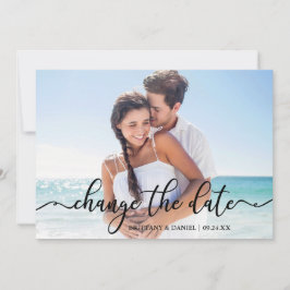 書道エレガント新しい日付日付カードの変更 セーブザデート