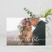 書道エレガント日付の変更新しい日付カード セーブザデート (スタンド正面)