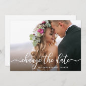 書道エレガント日付の変更新しい日付カード セーブザデート (正面/裏面)