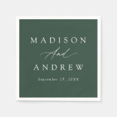 書道エレガント林グリーン結婚ズ スタンダードカクテルナプキン (正面)