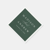 書道エレガント林グリーン結婚ズ スタンダードカクテルナプキン (角)