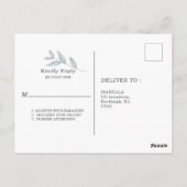 書道エレガント植物結婚式Rsvp ポストカード (裏面)