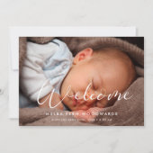 書道エレガント歓迎ベビー写真 案内状 (正面)