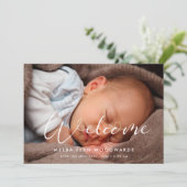 書道エレガント歓迎ベビー写真 案内状 (スタンド正面)