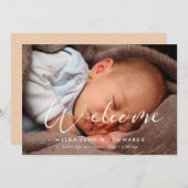 書道エレガント歓迎ベビー写真 案内状 (正面/裏面)