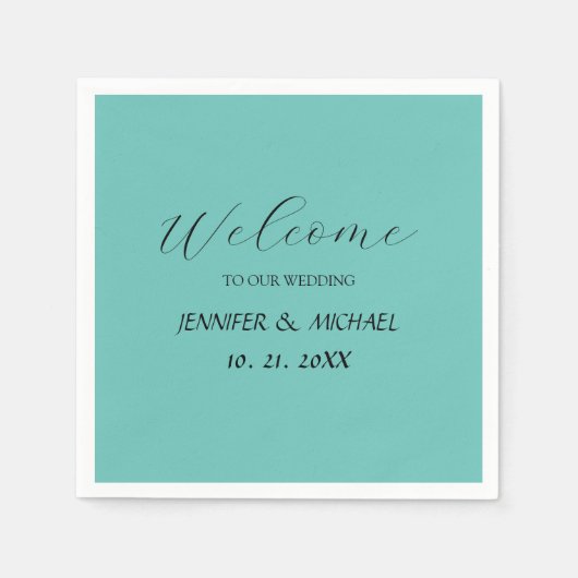 書道エレガント歓迎結婚の スタンダードカクテルナプキン (正面)