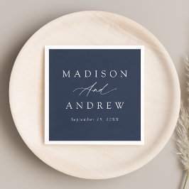 書道エレガント海軍結婚の スタンダードカクテルナプキン