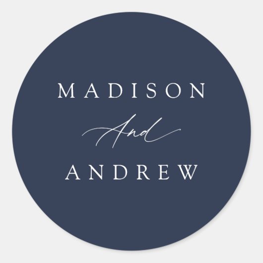 書道エレガント海軍結婚の ラウンドシール (正面)