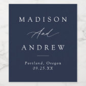 書道エレガント海軍結婚の ワインラベル (シングルラベル)