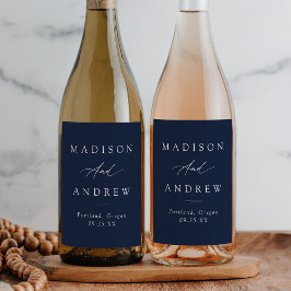 書道エレガント海軍結婚の ワインラベル