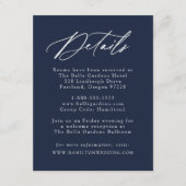 書道エレガント海軍結婚詳細 エンクロージャーカード (正面)