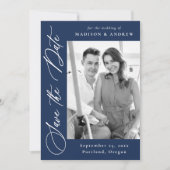 書道エレガント海軍2写真QRコード結婚s セーブザデート (正面)