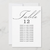 書道エレガント白テーブル席カード 招待状 (正面)