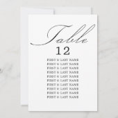 書道エレガント白テーブル席カード 招待状 (裏面)