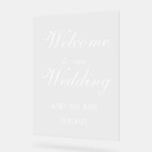 書道エレガント白結婚文字の歓迎 アクリルサイン (傾斜)