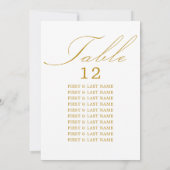 書道エレガント白金ゴールドテーブル席カード 招待状 (裏面)