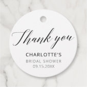 書道エレガント白黒ありがとう フェイバータグ (正面)