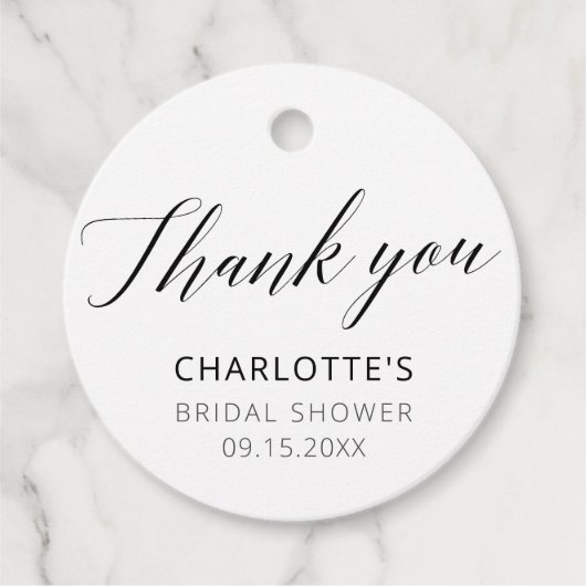 書道エレガント白黒ありがとう フェイバータグ (正面)