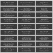 書道エレガント白黒の結婚ゲスト シール (正面)