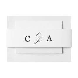 書道エレガント白黒の結婚ベリーバンド 招待状ベリーバンド