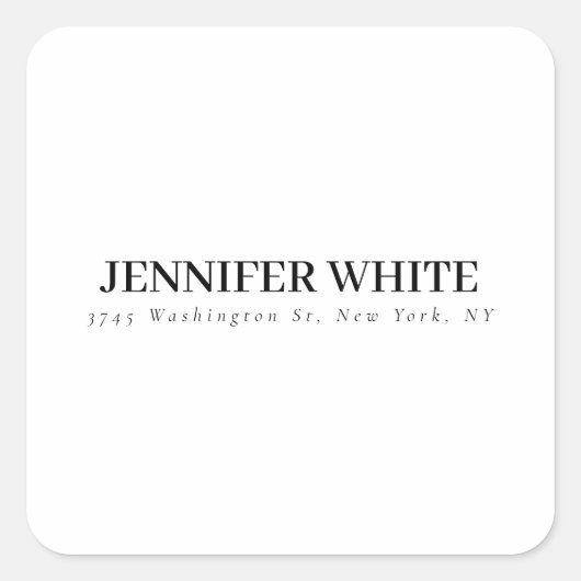 書道エレガント白黒はっきりしたレトロ スクエアシール (正面)