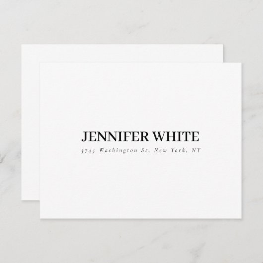 書道エレガント白黒はっきりしたレトロ 出欠カード (正面/裏面)