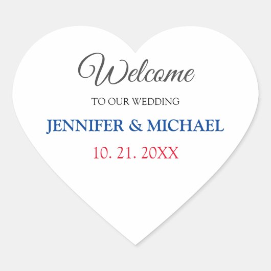 書道エレガント白黒ウェルカム結婚ズ ハートシール (正面)