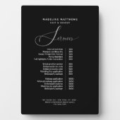 書道エレガント白黒サロン価格表 フォトプラーク (正面)