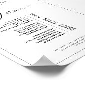 書道エレガント白黒サロン価格表 ポスター (角)