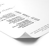 書道エレガント白黒サロン価格表 ポスター (角)