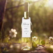 書道エレガント白黒ブライダルシャワー ボトルネックタグ