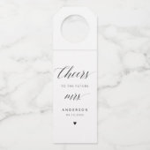 書道エレガント白黒ブライダルシャワー ボトルネックタグ (正面)