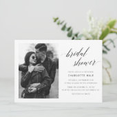 書道エレガント白黒ブライダルシャワー 招待状 (スタンド正面)