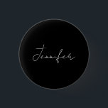 書道エレガント白黒プレーンシンプル名 缶バッジ<br><div class="desc">美しい筆跡で美しい書道をお探しですか？このシンプルデザインは目を引く。この商品は見る人にすぐに感動を与える。そして素晴らし風情のあるデザインは、すぐにあなたの人間関係と家族の質を反映する。</div>