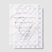 書道エレガント白黒モノグラ結婚ム ベラム紙招待状 (オフセット (招待状))
