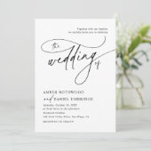 書道エレガント白黒ヴィンテージ結婚式 招待状 (スタンド正面)