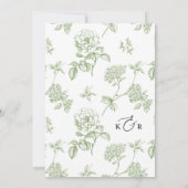 書道エレガント白黒ヴィンテージ結婚式 招待状 (裏面)