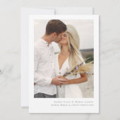 書道エレガント白黒写真結婚の セーブザデート (裏面)