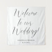 書道エレガント白黒結婚の歓迎 タペストリー (正面)